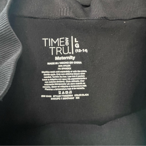 Time and Tru Maternity Large 12/14 Black Leggings PRELOVED - Picture 5 of 7